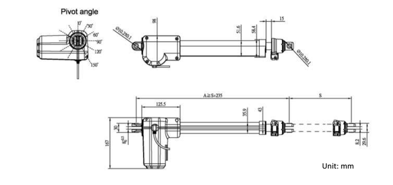 智能沙發(fā)電動推桿HW16結(jié)構(gòu)圖2