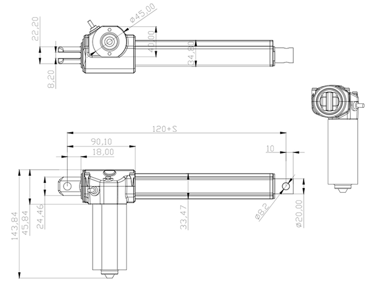 醫(yī)療電動推桿U6結(jié)構(gòu)圖