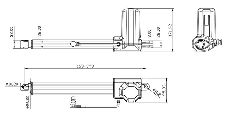 醫(yī)療電動推桿U2結(jié)構(gòu)圖